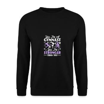 Oui, je suis une gymnaste Oui, je suis plus forte en gymnastique - Sweat-shirt Unisexe - noir - Devant - Alina (178cm) & Michal (187cm)
