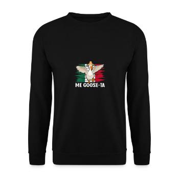 Me Goose-Ta Mexikanische Gans - Unisex Pullover - Schwarz - Vorne - Alina (178cm) & Michal (187cm)