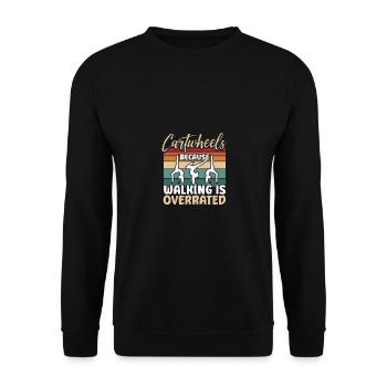 Roues de charrette parce que la marche est surfaite Gymnastique - Sweat-shirt Unisexe - noir - Devant - Alina (178cm) & Michal (187cm)
