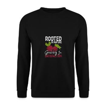 Organic Rooted In Nature Growing In Satisfaction - Unisex Sweatshirt - black - Front - Alina (178cm) & Michal (187cm)