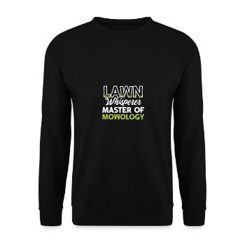 Lawn Whisperer Master Of Mowology Gardening - Unisex Sweatshirt - black - Front - Alina (178cm) & Michal (187cm)