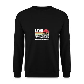 Lawn Whisperer Master Of Mowology Gardening - Unisex Sweatshirt - black - Front - Alina (178cm) & Michal (187cm)