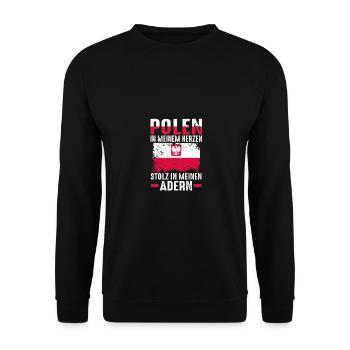 Polonais Pologne - Sweat-shirt Unisexe - noir - Devant - Alina (178cm) & Michal (187cm)