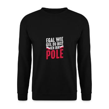 Pole Polnisch Polen - Unisex Pullover - Schwarz - Vorne - Alina (178cm) & Michal (187cm)