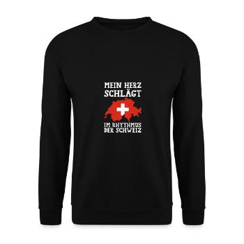 Suisse suisse - Sweat-shirt Unisexe - noir - Devant - Alina (178cm) & Michal (187cm)