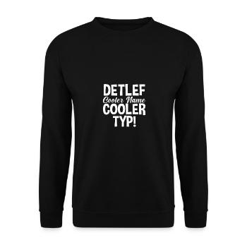 Prénom Detlef - Sweat-shirt Unisexe - noir - Devant - Alina (178cm) & Michal (187cm)
