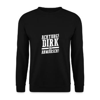 Prénom Dirk - Sweat-shirt Unisexe - noir - Devant - Alina (178cm) & Michal (187cm)