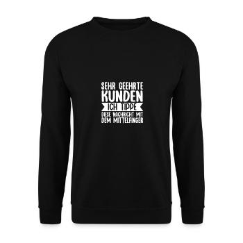 I'm typing this message with my middle finger - Unisex Sweatshirt - black - Front - Alina (178cm) & Michal (187cm)