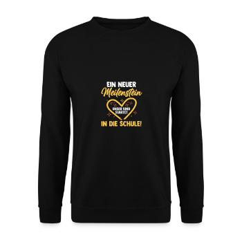 Eltern Schulkind Grundschule Erste Klasse Einschul - Unisex Pullover - Schwarz - Vorne - Alina (178cm) & Michal (187cm)