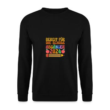 4 Klasse Schulkind Schulanfang Kindergarten Kita E - Unisex Pullover - Schwarz - Vorne - Alina (178cm) & Michal (187cm)