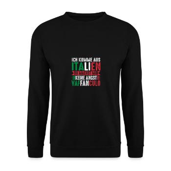 Italy Italian Vaffanculo - Unisex Sweatshirt - black - Front - Alina (178cm) & Michal (187cm)