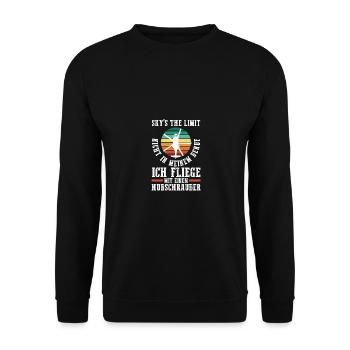 Pilot Helikopter Hubschrauber - Unisex Pullover - Schwarz - Vorne - Alina (178cm) & Michal (187cm)