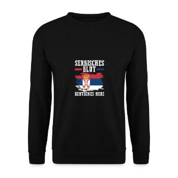 Serben Serbisch Deutschland Serbien - Unisex Pullover - Schwarz - Vorne - Alina (178cm) & Michal (187cm)