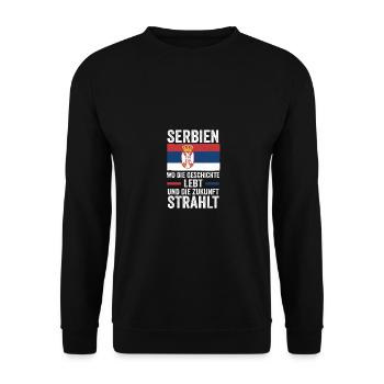 Serbe Serbe Serbie - Sweat-shirt Unisexe - noir - Devant - Alina (178cm) & Michal (187cm)