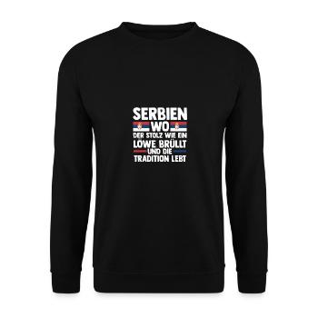 Serbe Serbe Serbie - Sweat-shirt Unisexe - noir - Devant - Alina (178cm) & Michal (187cm)