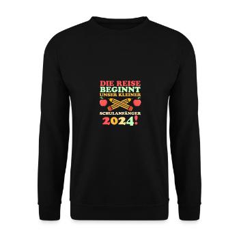 Parents : Scolaire, Enfant, École primaire, Première année, Inscription - Sweat-shirt Unisexe - noir - Devant - Alina (178cm) & Michal (187cm)