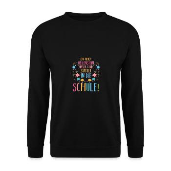 Eltern Schulkind Grundschule Erste Klasse Einschul - Unisex Pullover - Schwarz - Vorne - Alina (178cm) & Michal (187cm)