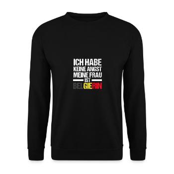 Belgier Belgien - Unisex Pullover - Schwarz - Vorne - Alina (178cm) & Michal (187cm)