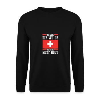 Suisse Suisse - Sweat-shirt Unisexe - noir - Devant - Alina (178cm) & Michal (187cm)