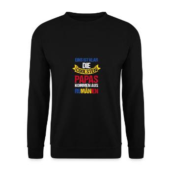 Roumain Papa Père Fête des Pères Roumanie - Sweat-shirt Unisexe - noir - Devant - Alina (178cm) & Michal (187cm)