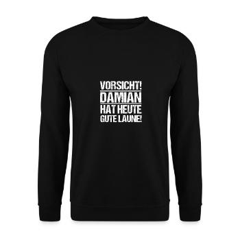 Prénom Damian - Sweat-shirt Unisexe - noir - Devant - Alina (178cm) & Michal (187cm)