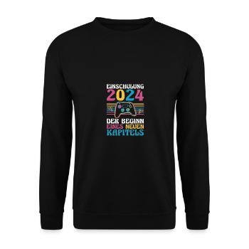 Écolier de 1ère année Retour à l’école Gamer Inscription à l’école - Sweat-shirt Unisexe - noir - Devant - Alina (178cm) & Michal (187cm)