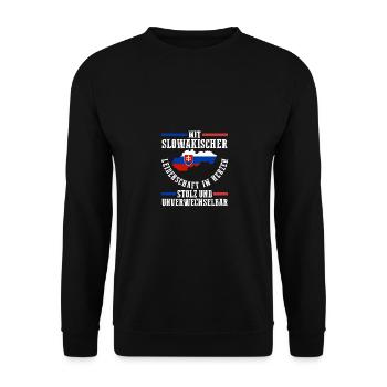 Slowaken Slowakei - Unisex Pullover - Schwarz - Vorne - Alina (178cm) & Michal (187cm)
