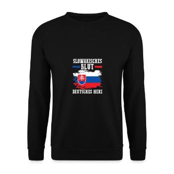 Slovaks Germany German Slovakia - Unisex Sweatshirt - black - Front - Alina (178cm) & Michal (187cm)