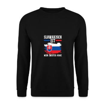 Slowaken Slowakei - Unisex Pullover - Schwarz - Vorne - Alina (178cm) & Michal (187cm)