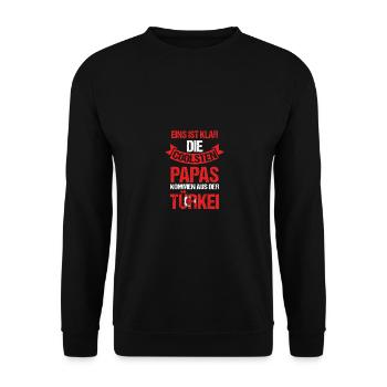 Turks Dad Father Father's Day Turkey - Unisex Sweatshirt - black - Front - Alina (178cm) & Michal (187cm)
