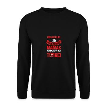 Turks Mom Mom Turkey - Unisex Sweatshirt - black - Front - Alina (178cm) & Michal (187cm)