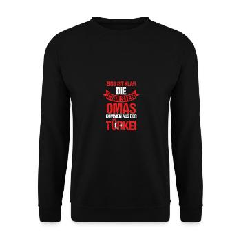 Turks Grandma Grandma Turkey - Unisex Sweatshirt - black - Front - Alina (178cm) & Michal (187cm)