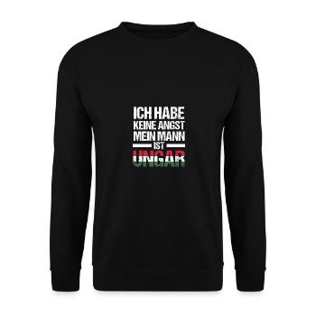 Magyaren Ungarn - Unisex Pullover - Schwarz - Vorne - Alina (178cm) & Michal (187cm)