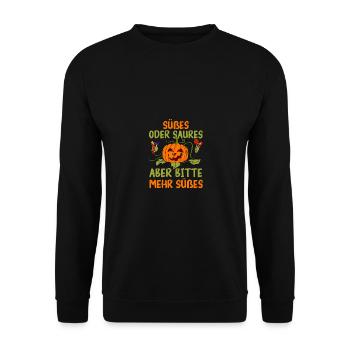 Costume d’Halloween Citrouille Halloween - Sweat-shirt Unisexe - noir - Devant - Alina (178cm) & Michal (187cm)