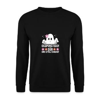 Halloweenkostüm Geist Halloween - Unisex Pullover - Schwarz - Vorne - Alina (178cm) & Michal (187cm)
