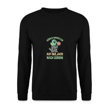 Halloween Costume Dinosaur Halloween - Unisex Sweatshirt - black - Front - Alina (178cm) & Michal (187cm)