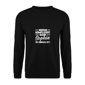 First name Sophia - Unisex Sweatshirt - black - Front - Alina (178cm) & Michal (187cm)
