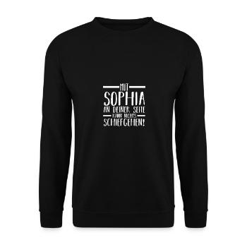 First name Sophia - Unisex Sweatshirt - black - Front - Alina (178cm) & Michal (187cm)