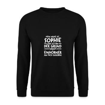 First name Sophie - Unisex Sweatshirt - black - Front - Alina (178cm) & Michal (187cm)