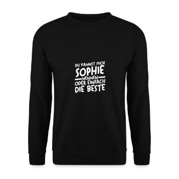 First name Sophie - Unisex Sweatshirt - black - Front - Alina (178cm) & Michal (187cm)