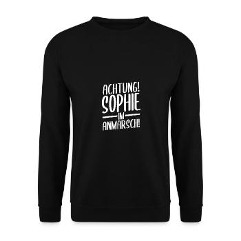 First name Sophie - Unisex Sweatshirt - black - Front - Alina (178cm) & Michal (187cm)