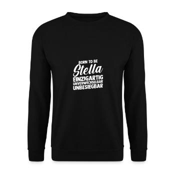 Vorname Stella - Unisex Pullover - Schwarz - Vorne - Alina (178cm) & Michal (187cm)