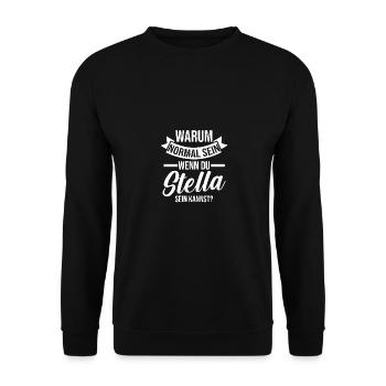 Vorname Stella - Unisex Pullover - Schwarz - Vorne - Alina (178cm) & Michal (187cm)
