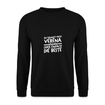 Vorname Verena - Unisex Pullover - Schwarz - Vorne - Alina (178cm) & Michal (187cm)