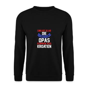 Croats, Croats, Grandpa, Grandpa, Hrvatska, Croatia - Unisex Sweatshirt - black - Front - Alina (178cm) & Michal (187cm)