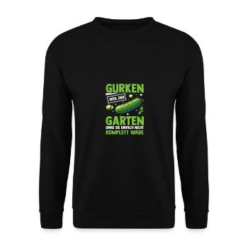 Jardinier Concombre Jardin fermier - Sweat-shirt Unisexe - noir - Devant - Alina (178cm) & Michal (187cm)