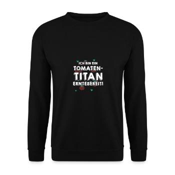 Jardinier Tomate Jardin Fermier - Sweat-shirt Unisexe - noir - Devant - Alina (178cm) & Michal (187cm)