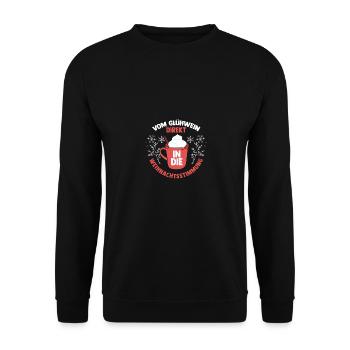 Weihnachtsmann Weihnachtsfest Weihnachten Glühwein - Unisex Pullover - Schwarz - Vorne - Alina (178cm) & Michal (187cm)