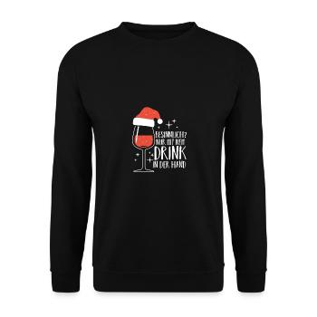 Santa Claus Christmas Party Christmas Mulled Wine - Unisex Sweatshirt - black - Front - Alina (178cm) & Michal (187cm)