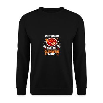Père Noël Fête de Noël Noël Vin chaud - Sweat-shirt Unisexe - noir - Devant - Alina (178cm) & Michal (187cm)